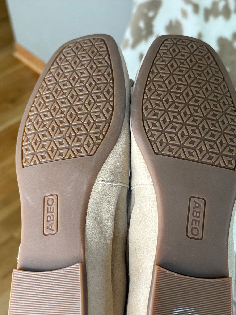 Abeo Taupe Suede Bow Ballet Flats - Picture 5 of 6